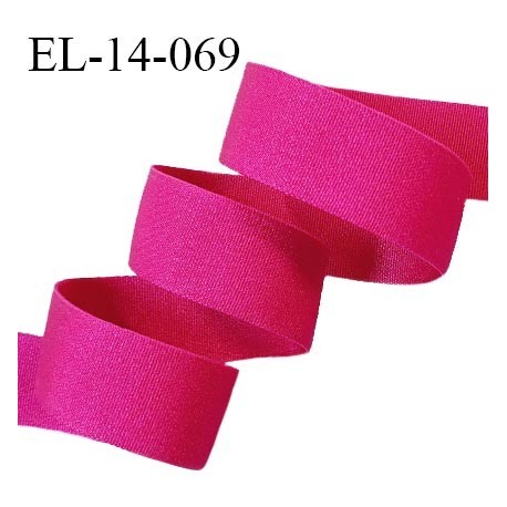 Elastique 14 mm lingerie haut de gamme couleur rose orchidée brillant bonne élasticité allongement +80% prix au mètre
