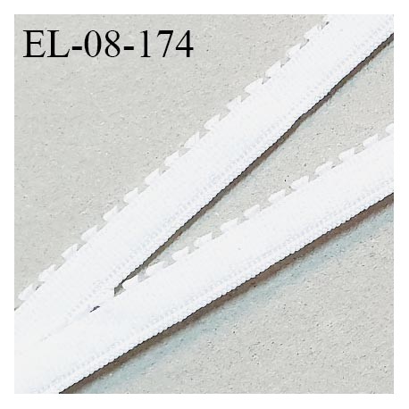 Elastique picot 8 mm haut de gamme couleur blanc doux au toucher largeur 8 mm fabriqué pour une grande marque prix au mètre