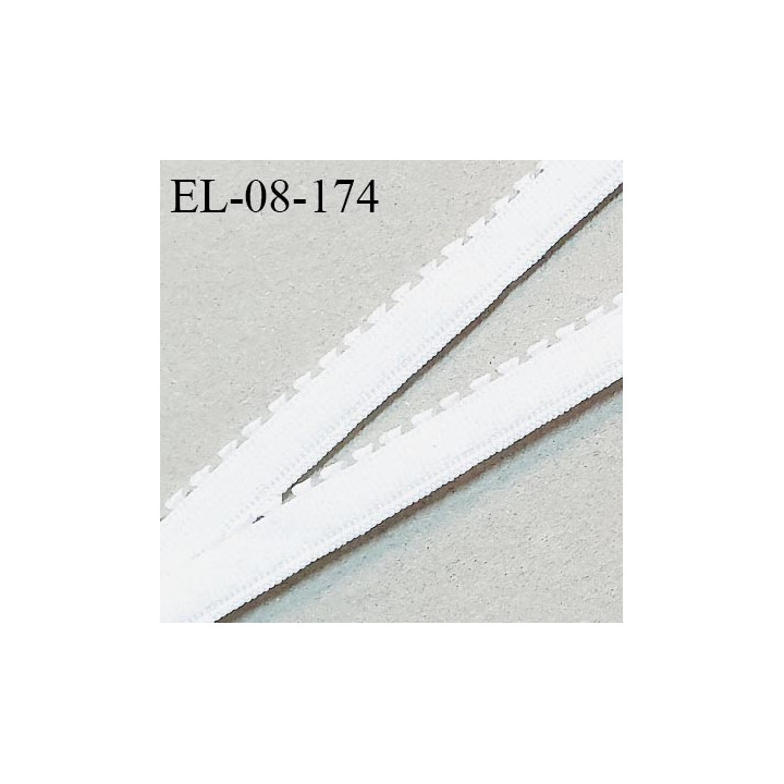 Elastique picot 8 mm haut de gamme couleur blanc doux au toucher largeur 8 mm fabriqué pour une grande marque prix au mètre