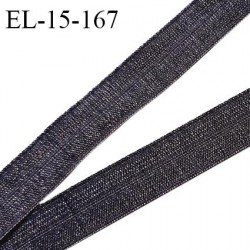 Elastique lingerie 15 mm pré plié haut de gamme couleur gris brun brillant largeur 15 mm prix au mètre