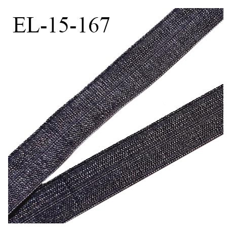 Elastique lingerie 15 mm pré plié haut de gamme couleur gris brun brillant largeur 15 mm prix au mètre