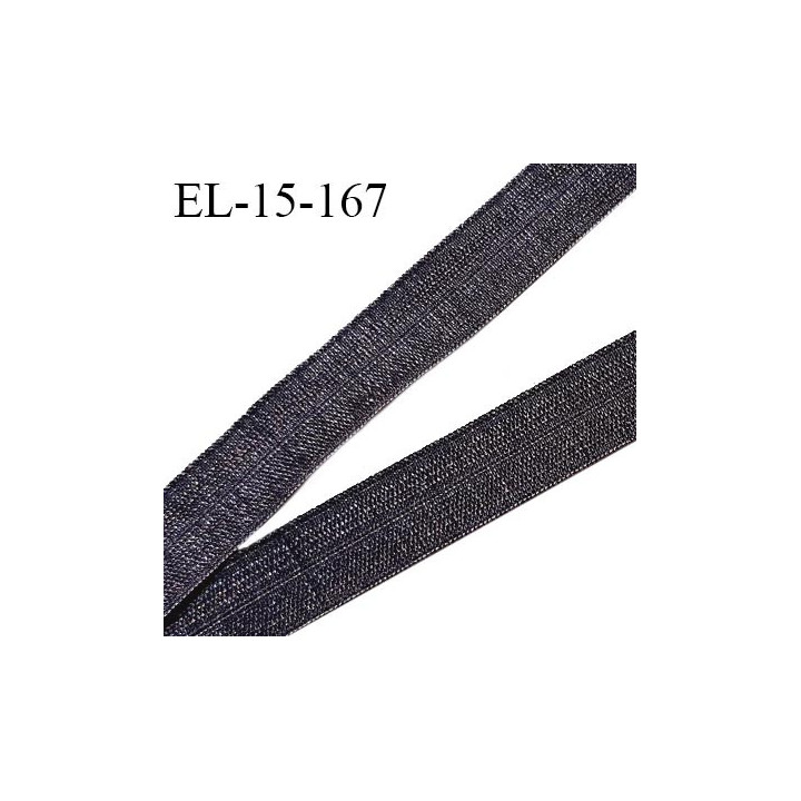 Elastique lingerie 15 mm pré plié haut de gamme couleur gris brun brillant largeur 15 mm prix au mètre