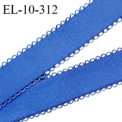 Elastique picot 10 mm lingerie haut de gamme couleur bleu avec picots des deux côtés bonne élasticité prix au mètre