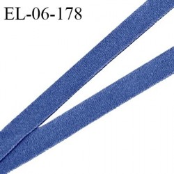 Elastique fin 6 mm lingerie haut de gamme couleur bleu élastique souple et fin doux au toucher style velours prix au mètre