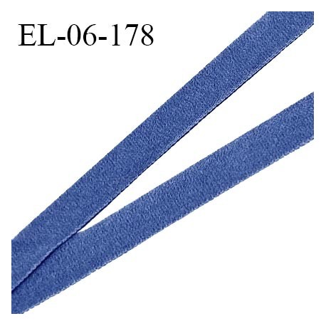 Elastique fin 6 mm lingerie haut de gamme couleur bleu élastique souple et fin doux au toucher style velours prix au mètre