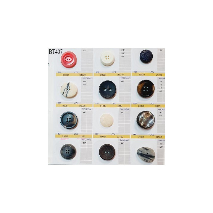 Plaque de 12 boutons pour création unique diamètre de 22 à 30 mm fabrication européenne prix pour la plaque entière