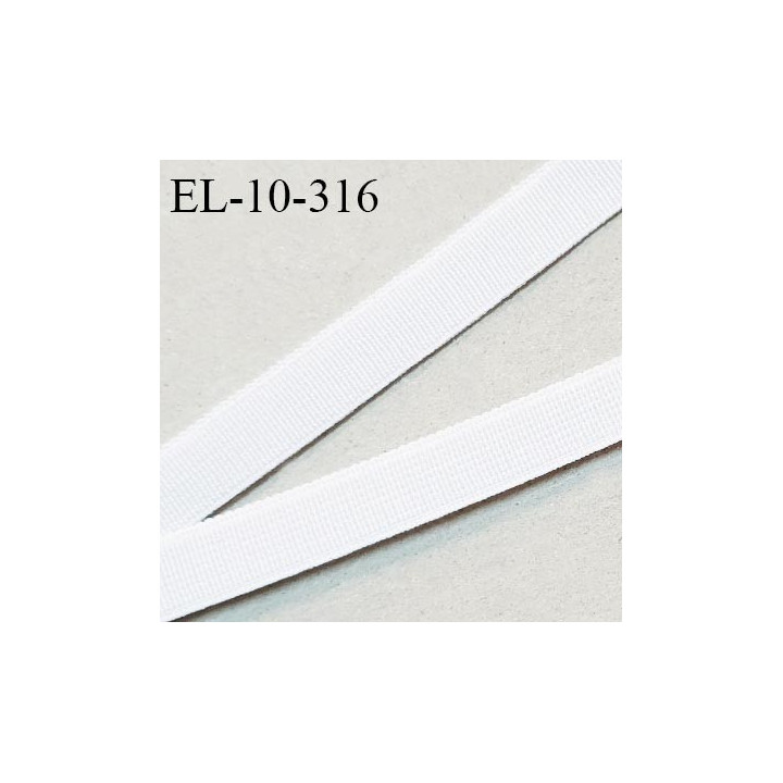 Elastique 10 mm lingerie haut de gamme fabriqué en France couleur blanc largeur 10 mm allongement +110% prix au mètre