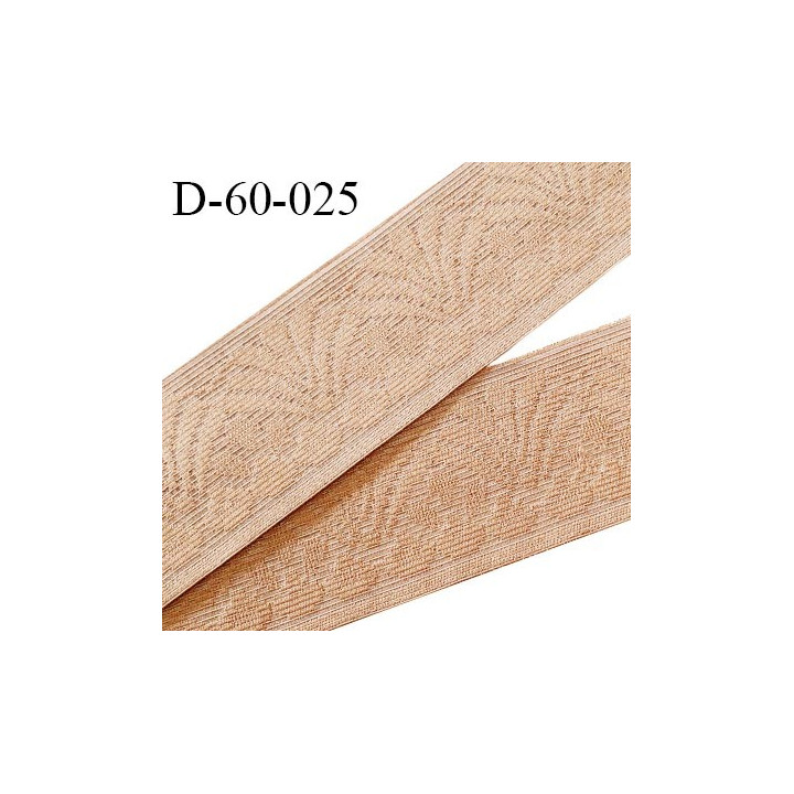 Dentelle 57 mm lycra élastique avec deux bandes anti glisse fabriqué en France très haut de gamme couleur chair prix au mètre