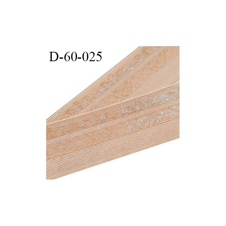 Dentelle 57 mm lycra élastique avec deux bandes anti glisse fabriqué en France très haut de gamme couleur chair prix au mètre