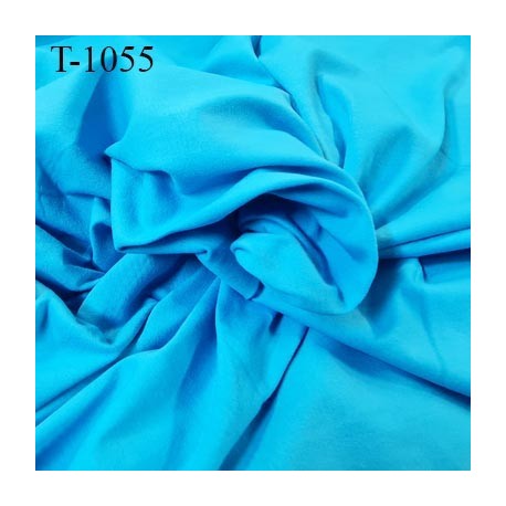 Tissu coton jersey lingerie fond de culotte bleu turquoise largeur 150 cm poids m2 180 gr prix 10 cm de long par 150 cm