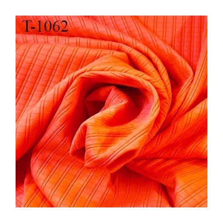 Tissu lycra elasthanne orange corail haut de gamme 225 gr au m2 largeur 135 cm prix pour 10 cm de longueur et 135 cm de large