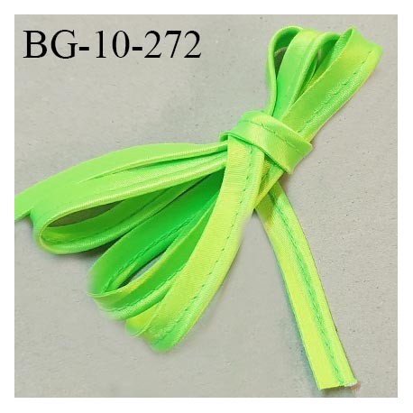 Passepoil 10 mm couleur vert fluo largeur 10 mm avec lien cordon coton intérieur 2 mm prix du mètre
