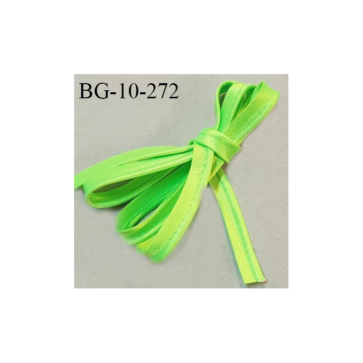 Passepoil 10 mm couleur vert fluo largeur 10 mm avec lien cordon coton intérieur 2 mm prix du mètre