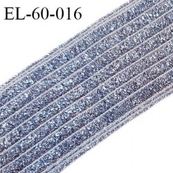 Elastique smock 58 mm couleur gris argent brillant bonne élasticité allongement +80% largeur 58 mm prix au mètre