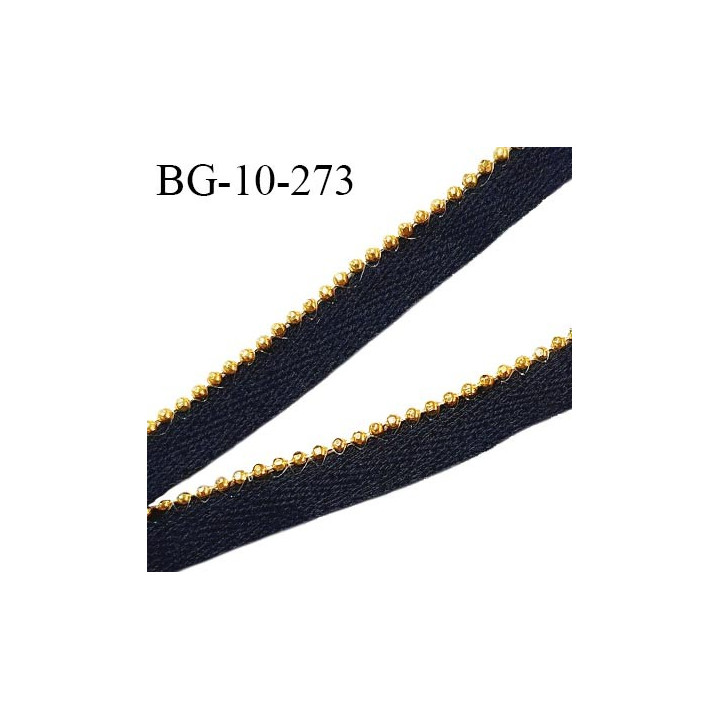 Biais sergé 10 mm couleur noir avec liseré couleur doré prix au mètre