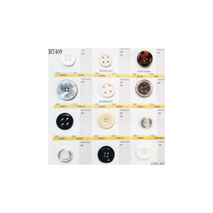 Plaque de 12 boutons pour création unique diamètre de 22 à 34 mm fabrication européenne prix pour la plaque entière
