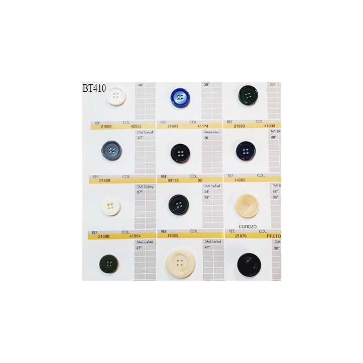 Plaque de 12 boutons pour création unique diamètre de 17 à 28 mm fabrication européenne prix pour la plaque entière
