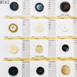 Plaque de 12 boutons pour création unique diamètre de 8 à 26 mm fabrication européenne prix pour la plaque entière