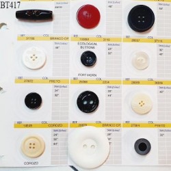 Plaque de 11 boutons pour création unique et 1 bouton duffle coat fabrication européenne prix pour la plaque entière