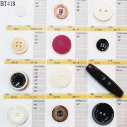 Plaque de 10 boutons pour création unique et 1 bouton duffle coat fabrication européenne prix pour la plaque entière