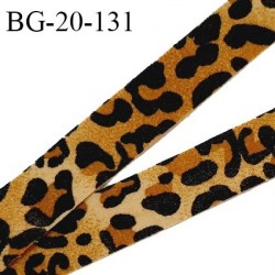 Galon ruban 20 mm imprimé léopard doux au toucher largeur 20 mm prix au mètre