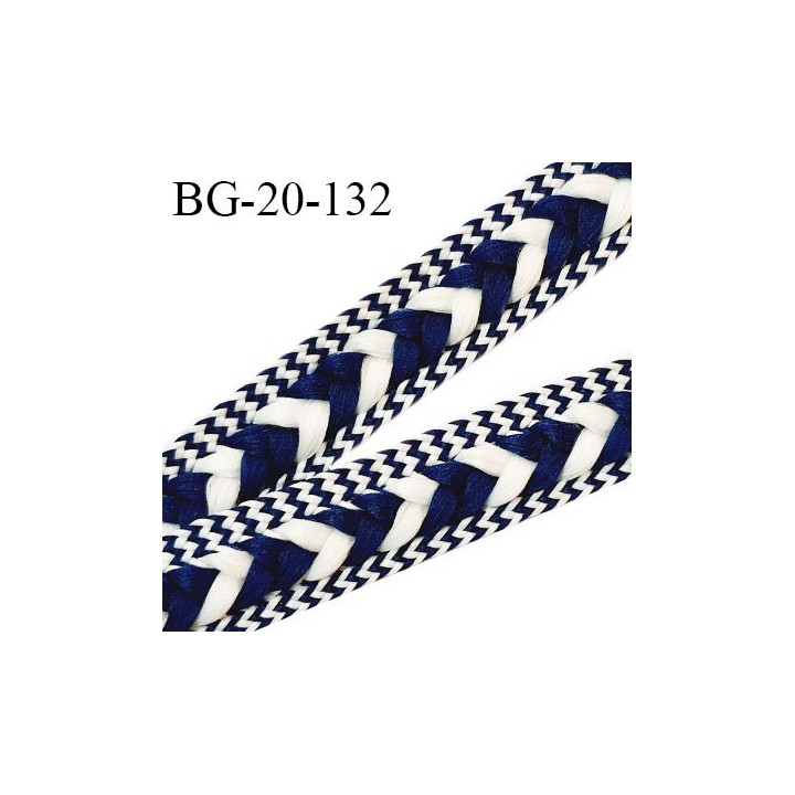 Galon ruban 20 mm tressé couleur naturel et bleu marine marron doux au toucher largeur 20 mm prix au mètre