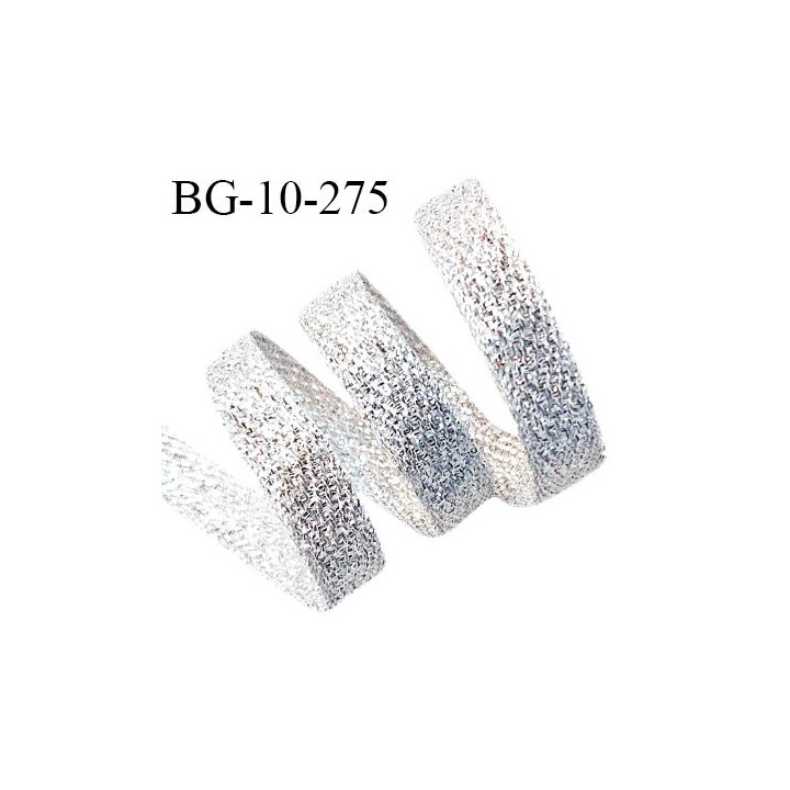 Biais sergé lurex 10 mm couleur argenté largeur 10 mm prix au mètre
