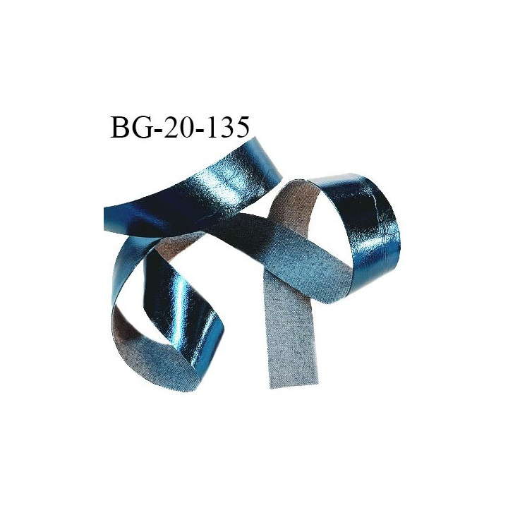 Biais galon 20 mm couleur bleu brillant simili cuir largeur 20 mm prix au mètre