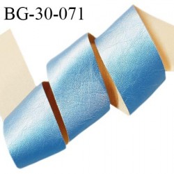 Galon ruban 30 mm simili cuir couleur bleu largeur 30 mm prix au mètre
