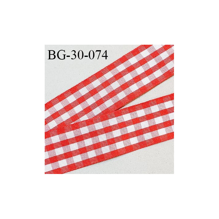 Galon ruban 30 mm vichy couleur rouge et blanc largeur 30 mm prix au mètre