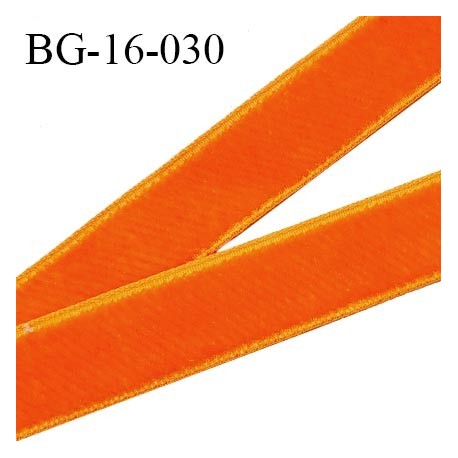 Galon ruban velours 16 mm couleur orange largeur 16 mm prix au mètre