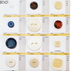 Plaque de 10 boutons pour création unique diamètre de 15 à 27 mm fabrication européenne prix pour la plaque entière