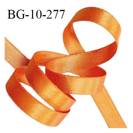 Galon ruban 10 mm satin couleur orange brillant lumineux double face très solide largeur 10 mm prix au mètre