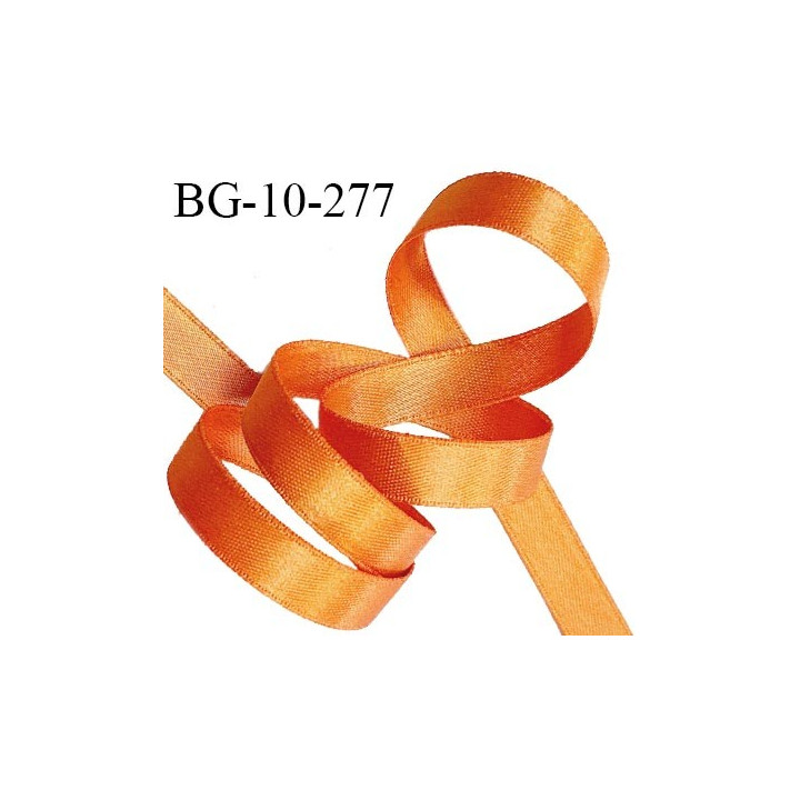 Galon ruban 10 mm satin couleur orange brillant lumineux double face très solide largeur 10 mm prix au mètre