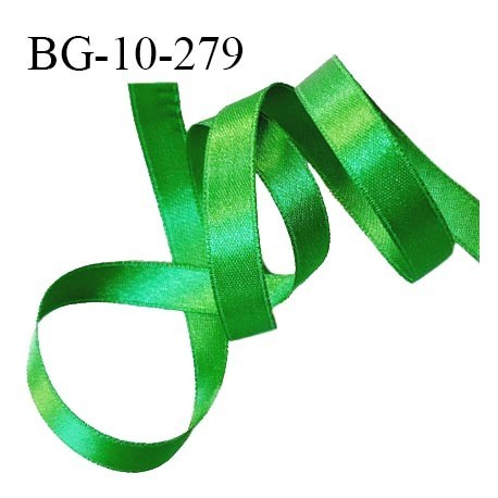 Galon ruban 10 mm satin couleur vert brillant lumineux double face très solide largeur 10 mm prix au mètre