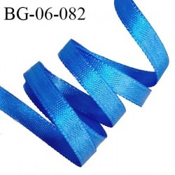 Galon ruban 6 mm satin couleur bleu brillant lumineux double face très solide largeur 6 mm prix au mètre