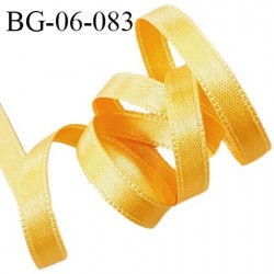 Galon ruban 6 mm satin couleur jaune brillant lumineux double face très solide largeur 6 mm prix au mètre