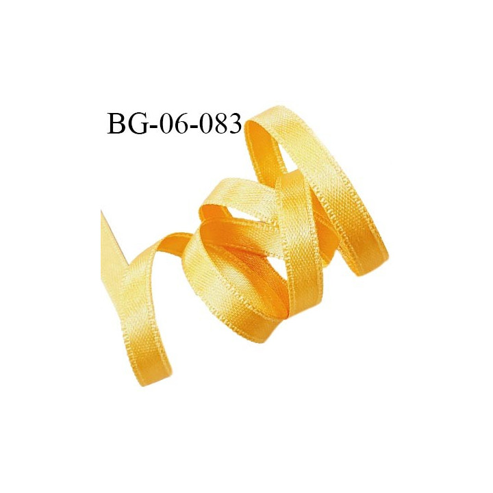 Galon ruban 6 mm satin couleur jaune brillant lumineux double face très solide largeur 6 mm prix au mètre