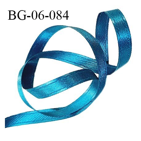 Galon ruban 6 mm satin couleur bleu paon brillant lumineux double face très solide largeur 6 mm prix au mètre