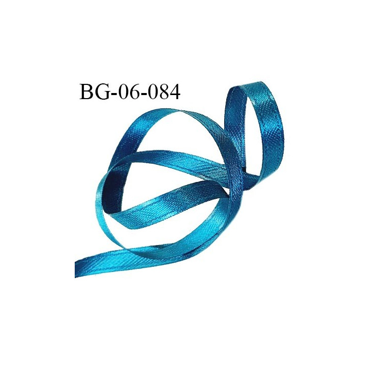Galon ruban 6 mm satin couleur bleu paon brillant lumineux double face très solide largeur 6 mm prix au mètre