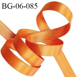 Galon ruban 6 mm satin couleur orange brillant lumineux double face très solide largeur 6 mm prix au mètre