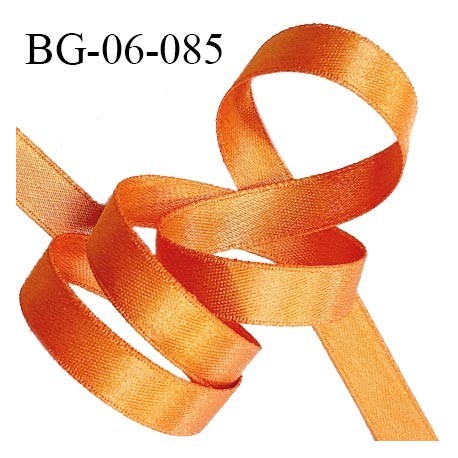 Galon ruban 6 mm satin couleur orange brillant lumineux double face très solide largeur 6 mm prix au mètre