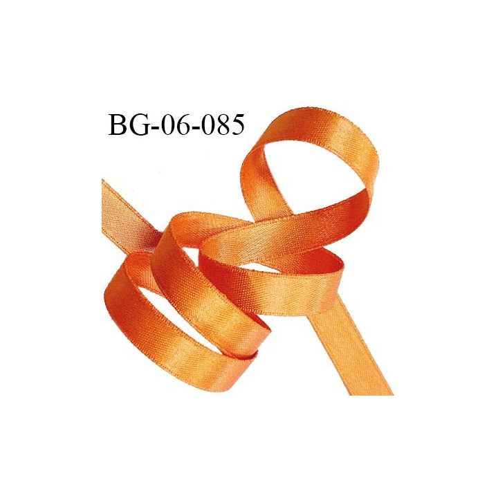 Galon ruban 6 mm satin couleur orange brillant lumineux double face très solide largeur 6 mm prix au mètre