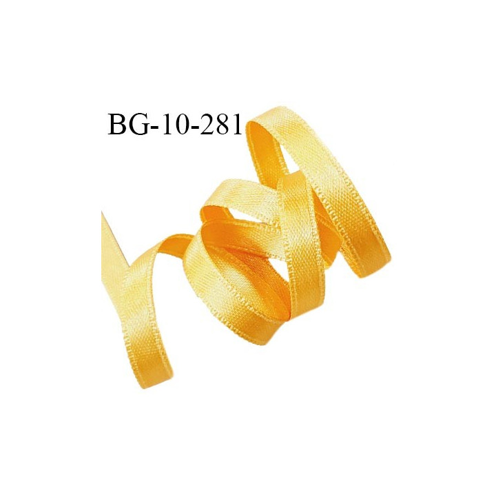 Galon ruban 10 mm satin couleur jaune brillant lumineux double face très solide largeur 10 mm prix au mètre
