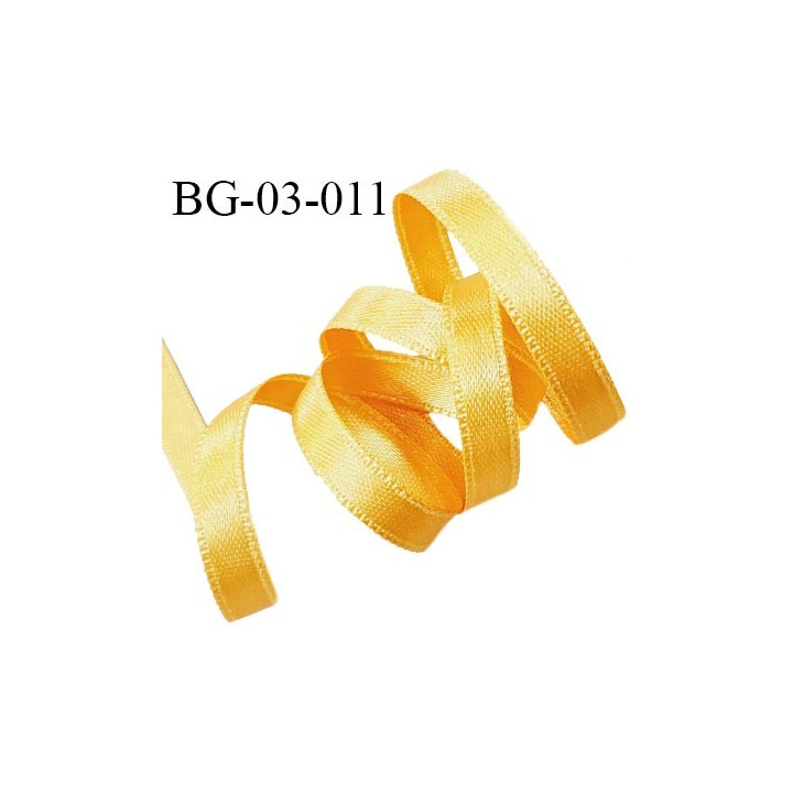Galon ruban satin haut de gamme 3 mm couleur jaune lumineux double face très solide largeur 3 mm prix au mètre