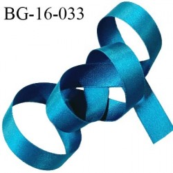 Galon ruban 16 mm satin couleur bleu paon brillant lumineux largeur 16 mm prix au mètre