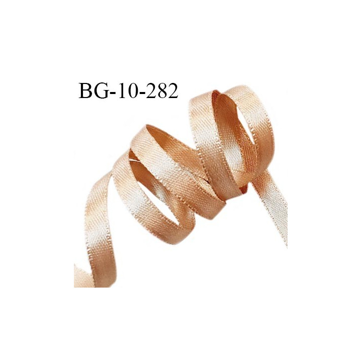 Galon ruban 10 mm satin couleur marron clair brillant lumineux double face très solide largeur 10 mm prix au mètre