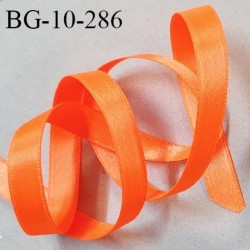 Galon ruban 10 mm satin couleur orange fluo brillant lumineux double face très solide largeur 10 mm prix au mètre