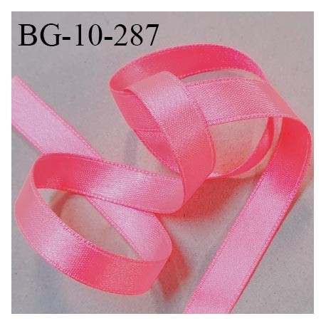 Galon ruban 10 mm satin couleur rose fluo brillant lumineux double face très solide largeur 10 mm prix au mètre