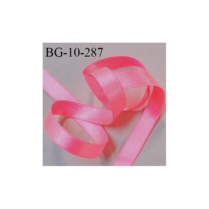 Galon ruban 10 mm satin couleur rose fluo brillant lumineux double face très solide largeur 10 mm prix au mètre